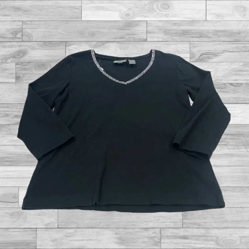 Soft Sweaters Top Long Sleeve By Chicos In Black, Size: 0