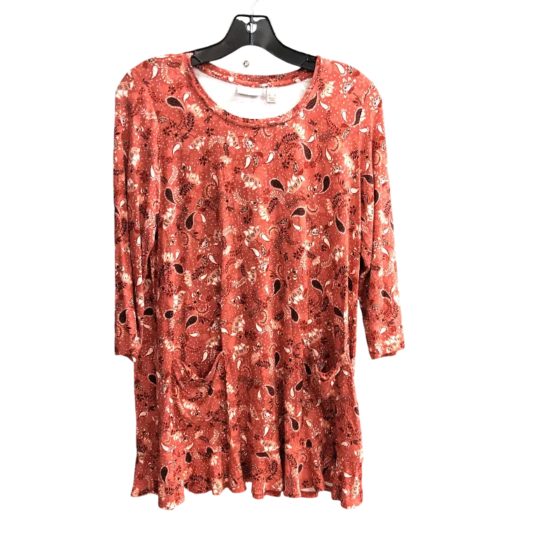 Laid-Back Essentials Top 3/4 Sleeve By Logo In Red, Size: Sp