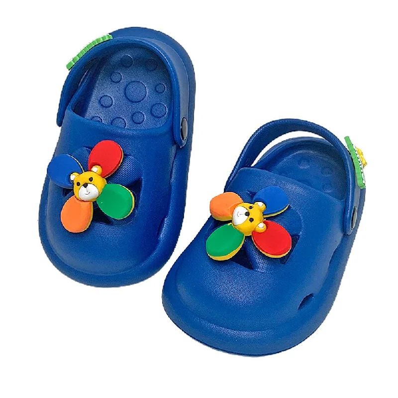 Flexible Sole Shoes Blue Pinwheel Slip on Clogs, Summer/Monsoon all season Footwear for Toddlers & Kids