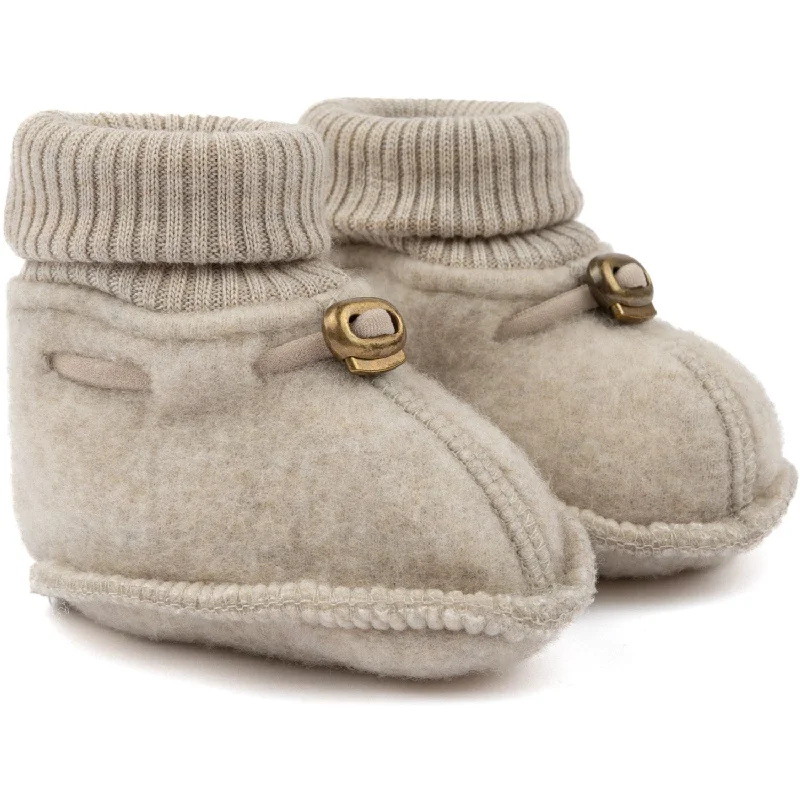 Soft Sole Sneakers Mikk-Line Melange Offwhite Wool Footies