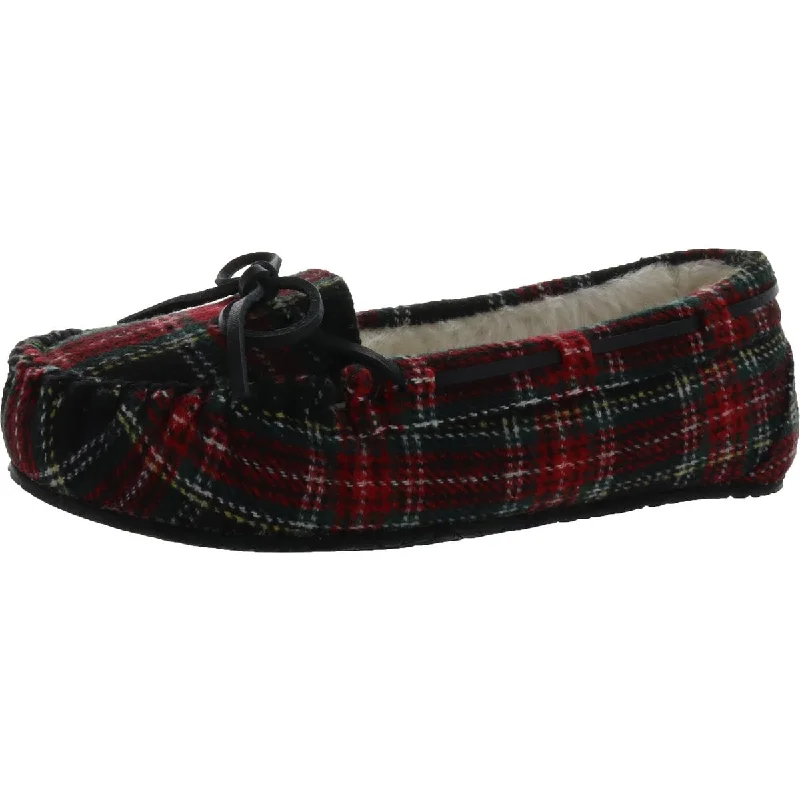Fashion Comfort Shoes Lodge Trapper Womens Plaid Slip On Loafer Slippers