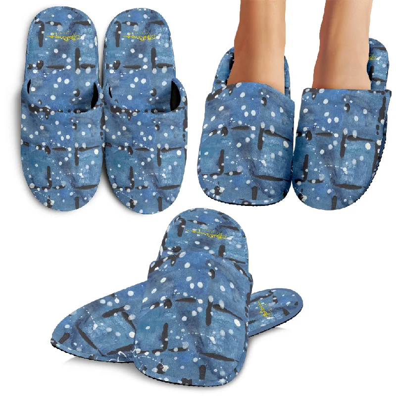 Versatile Shoes Blu&White Dotted Plaid Slipper