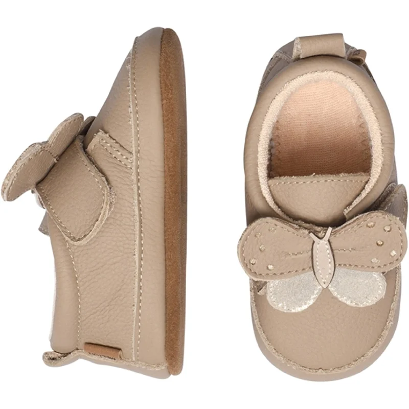 Durable Sneakers MELTON Butterfly Leather Slippers Natural