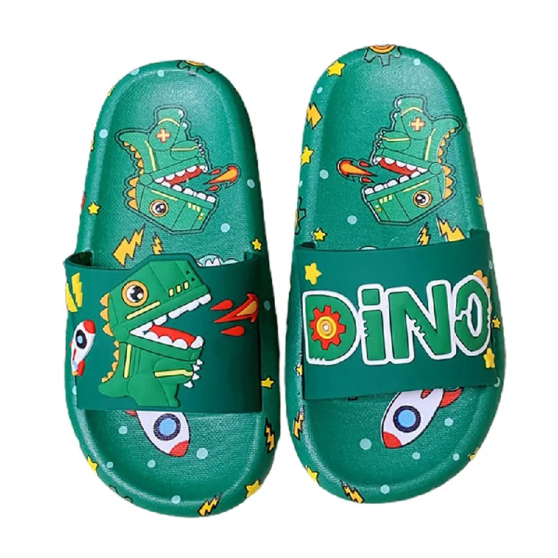Cozy Walking Shoes Dark Green all over Dino theme Slip on Clogs, Summer/Monsoon all season Footwear for Toddlers & Kids Cozy Walking Shoes Dark Green all over Dino theme Slip on Clogs, Summer/Monsoon all season Footwear for Toddlers & Kids