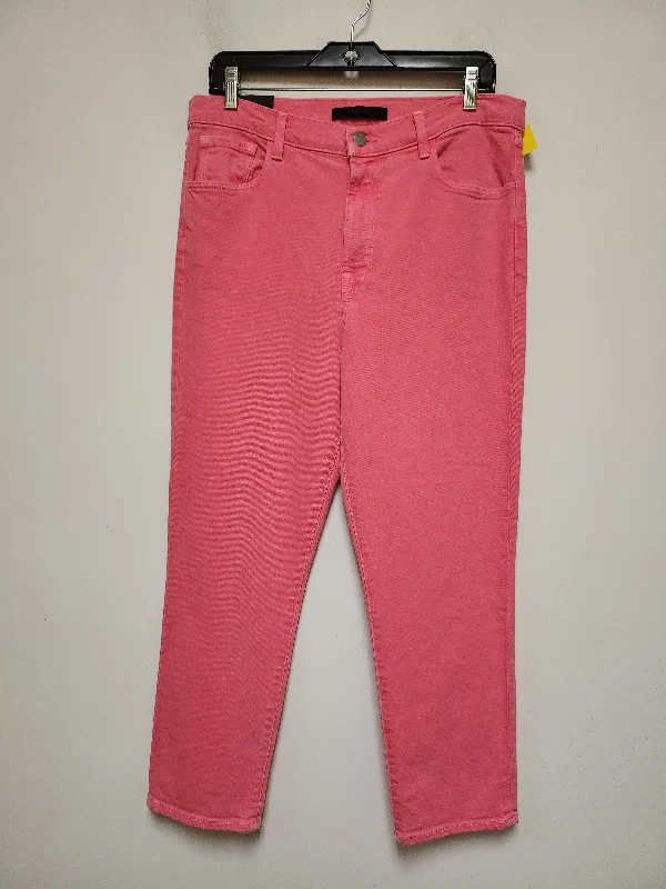Laid-Back Essentials Jeans Straight By J Brand In Pink Denim, Size: 8