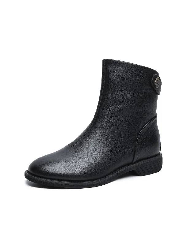 Stylish Everyday Shoes Casual Leather Women Short Boots