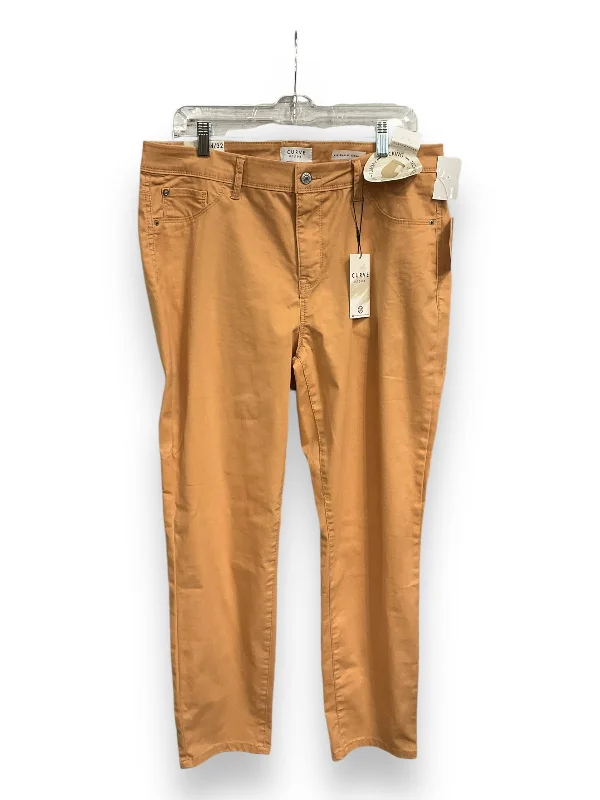 Urban Style Jeans Straight By Curve Appeal In Peach, Size: 14
