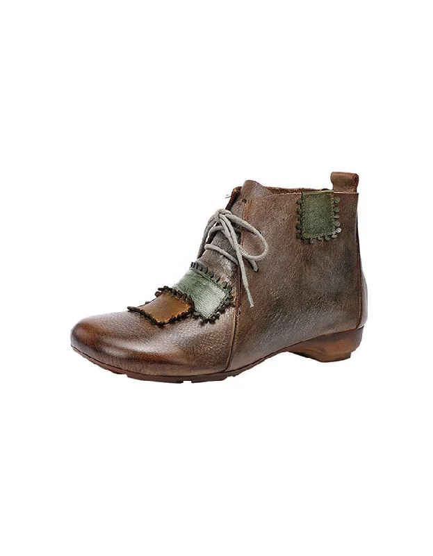 Ultra-Light Shoes Lace-up Versatile Handmade Retro Leather Boots