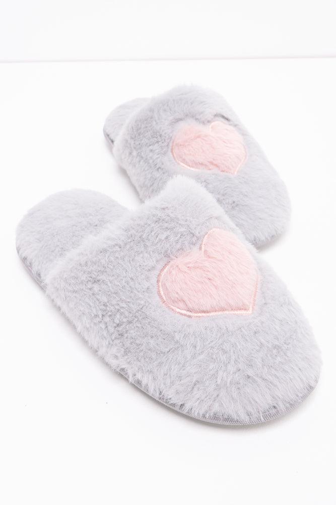 Casual Footwear Heart Slipper Grey