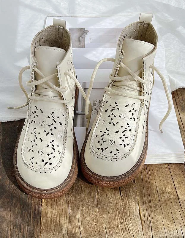 Outdoor Sneakers Comfortable Lace-up Hollow Retro Boots