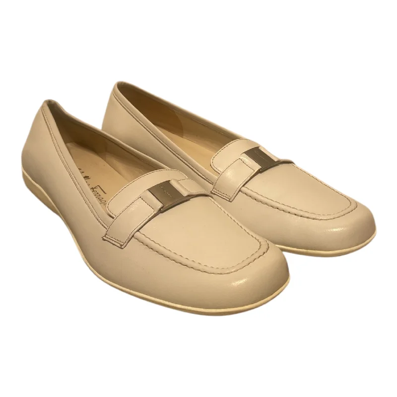 Cushion Sole Shoes Salvatore Ferragamo/Loafers/US 5.5/Leather/WHT/Bianco Calf