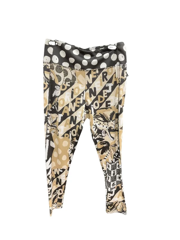 Relaxed Wearables Athletic Leggings By Adidas In Black & Tan, Size: L