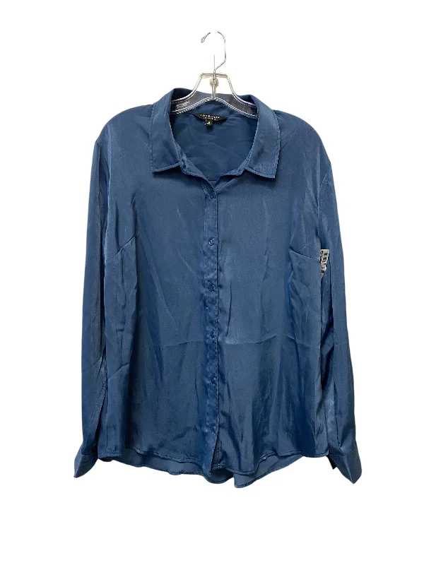 Effortless Gear Top Long Sleeve By Liverpool In Blue, Size: Xl