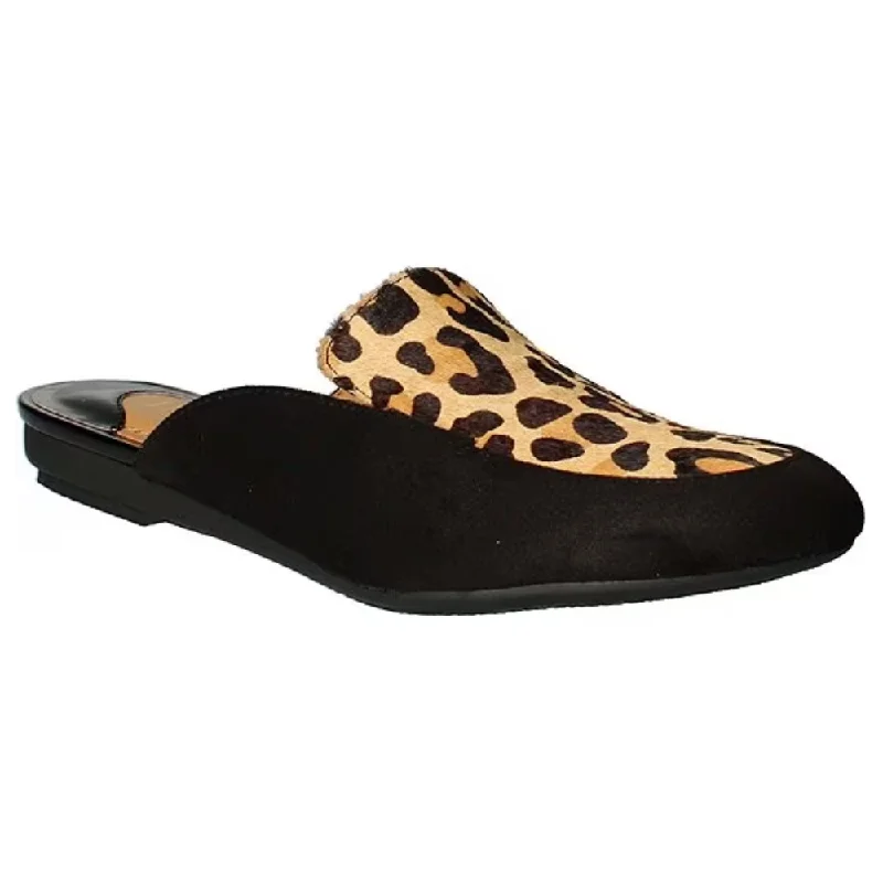 Vintage Sneakers J. Renee Haziza Black/Brown Leopard Mules (Women's)