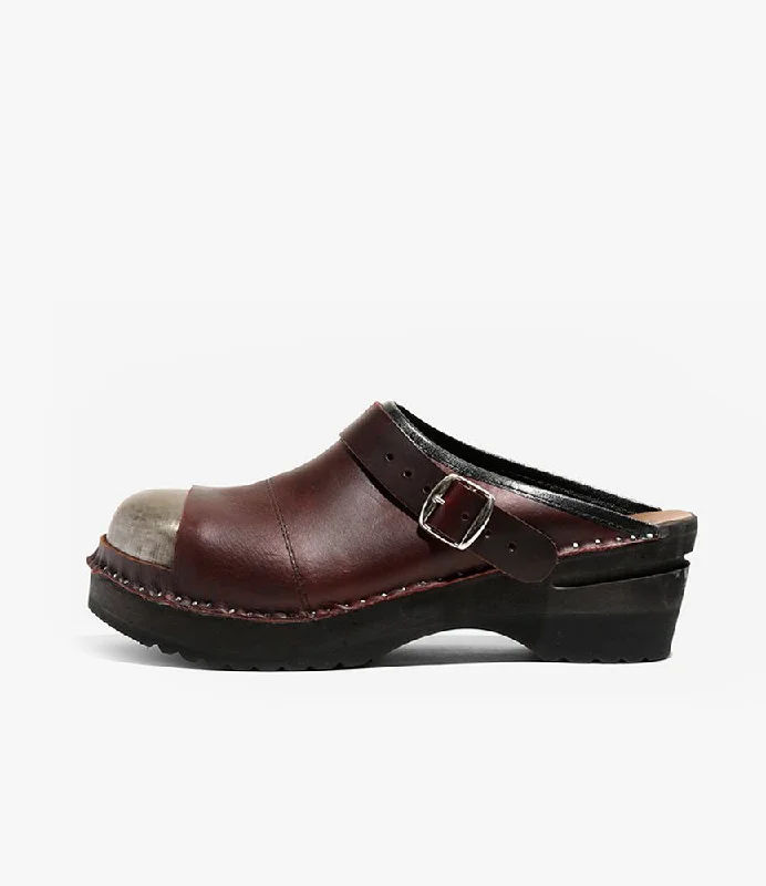 Stylish Outdoor Shoes Steel Toe Safety Clog – Bordeaux Leather
