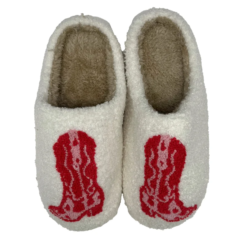 Sporty Street Sneakers SF-1120 Cowboy Boot Slippers White