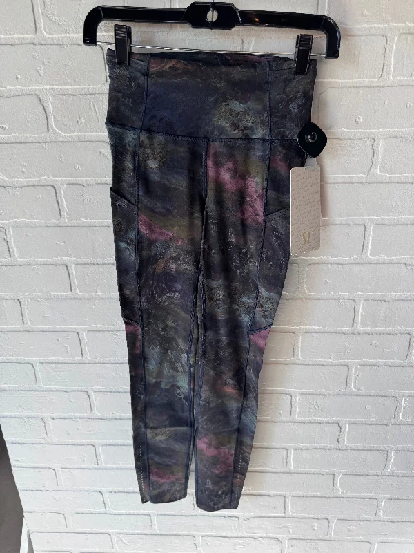 Weekend Wear Athletic Leggings By Lululemon In Grey & Purple, Size: 4