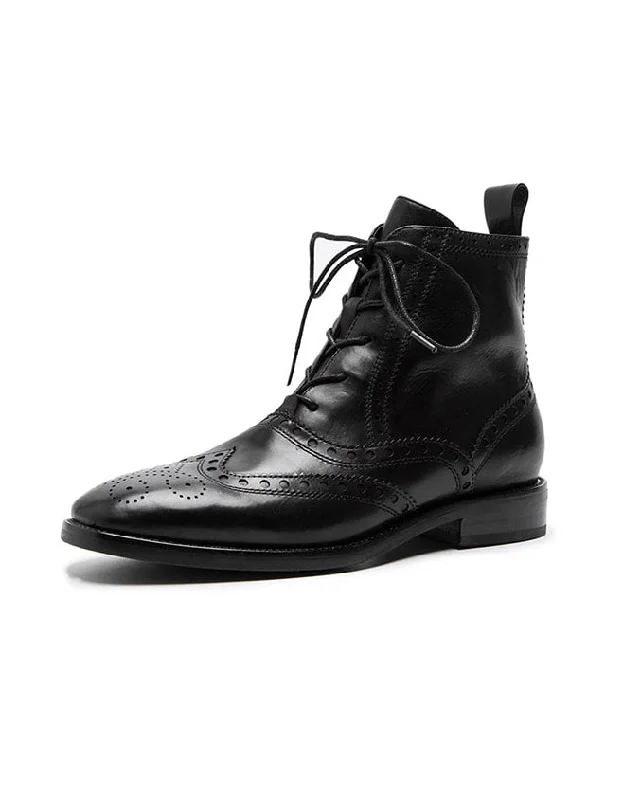 Chic Walking Shoes Vintage British Style Lace Up Brogue Oxford Boots