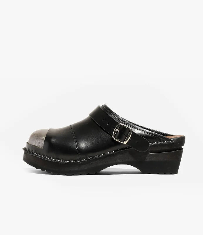Luxury Sneakers Steel Toe Safety Clog – Black Leather