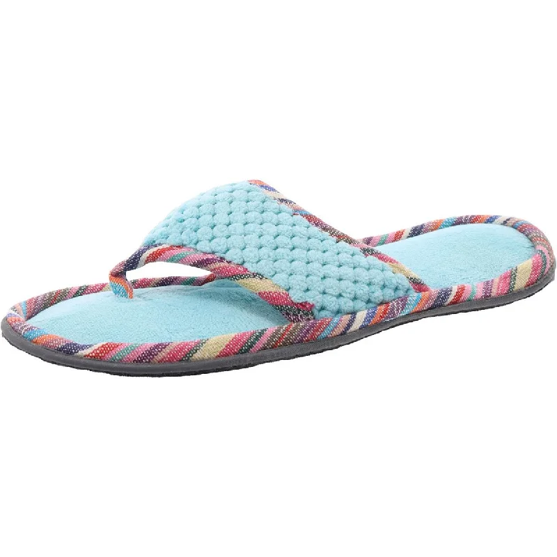Walking Sneakers Isotoner Womens Popcorn Micoterry Elsie Thong Flat Thong Slippers