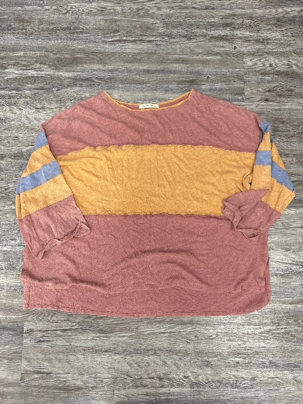 Warm Essentials Top Long Sleeve By We The Free In Red & Yellow, Size: M