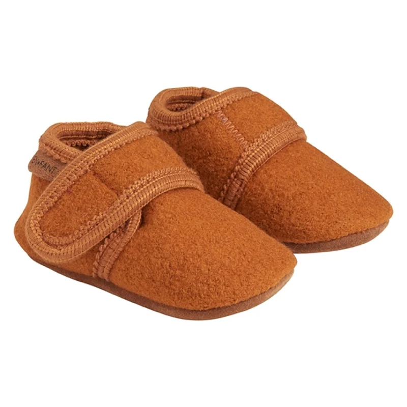 Luxury Sneakers En Fant Baby Wool Slippers Leather Brown