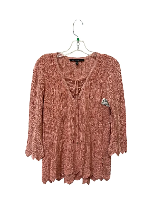 Casual Looks Top Long Sleeve By White House Black Market In Pink, Size: S