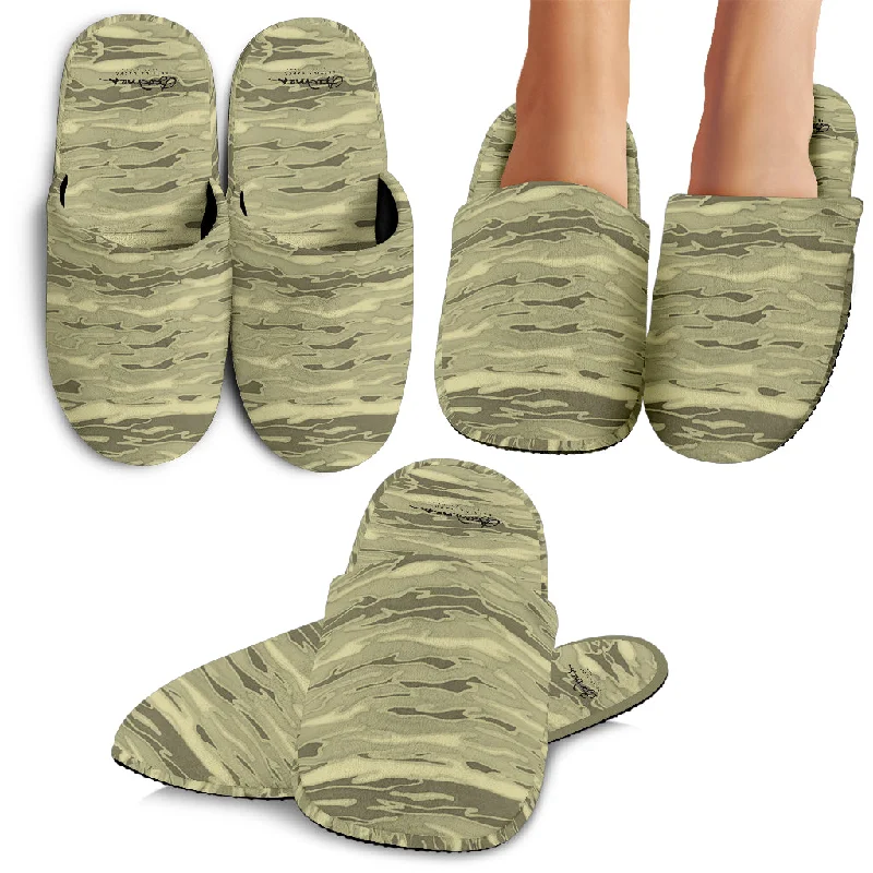 Trendy Slip-Ons Khaki Lava Camouflage Slippers