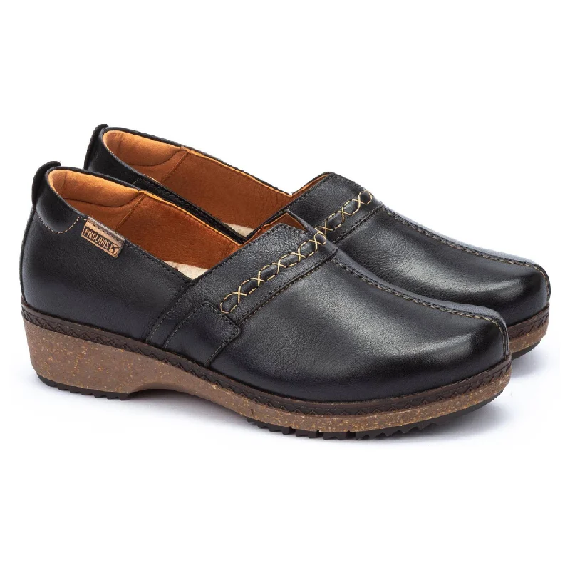 Breathable Mesh Sneakers Pikolinos Granada Black Leather Clog (Women's)