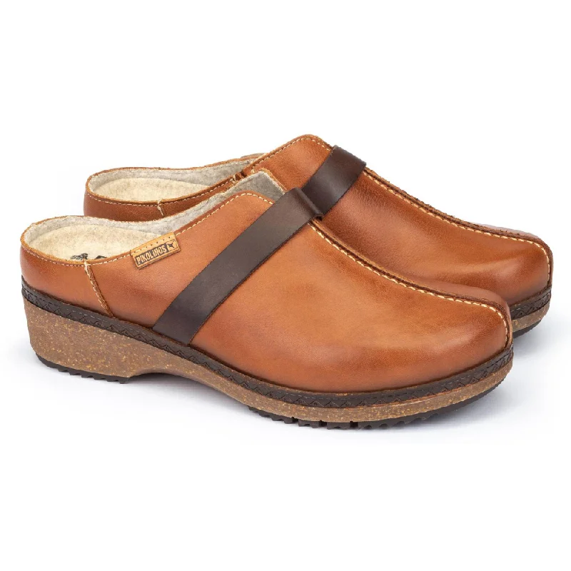 Memory Foam Shoes Pikolinos Granada W0W-3590C1 Brandy Leather Clog (Women's)