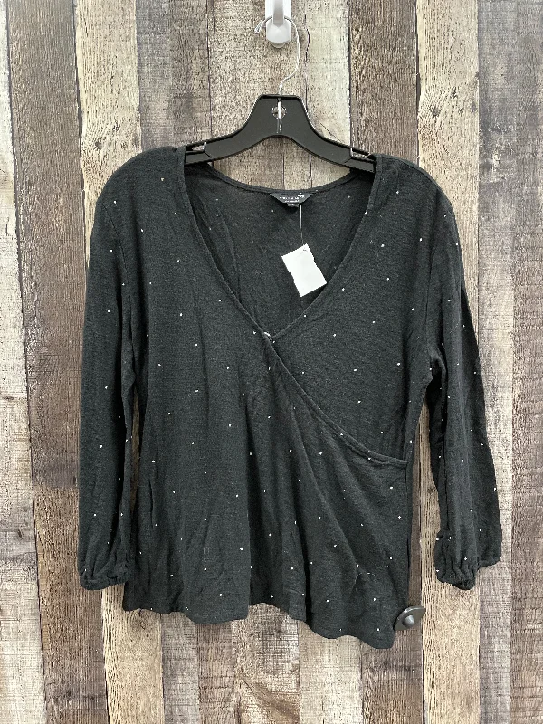 Versatile Wardrobe Top Long Sleeve By Lucky Brand In Black, Size: L