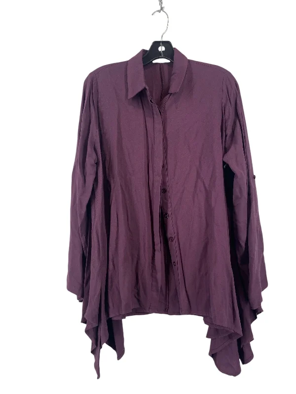 Laid-Back Essentials Top Long Sleeve By Eesome In Purple, Size: S