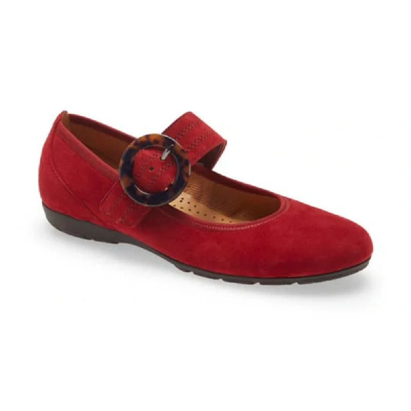 Chic Walking Shoes Gabor Women's 54.168.15 Mary Jane Buckle Flat - Opera Red