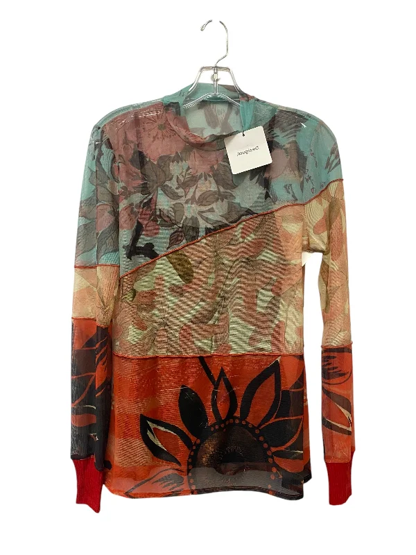 Street-Friendly Wear Top Long Sleeve By Desigual In Multi-colored, Size: L