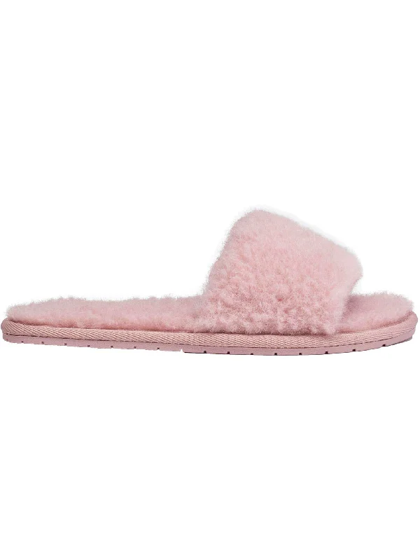 Classic Comfort Shoes Carmen Womens Faux Shearling Wool Blend Slide Slippers