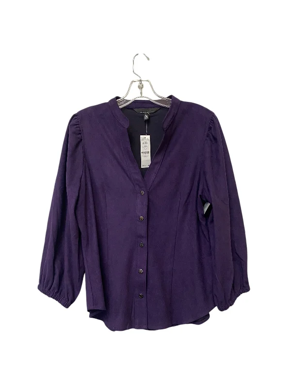 Flexible Styles Top Long Sleeve By White House Black Market In Purple, Size: 14