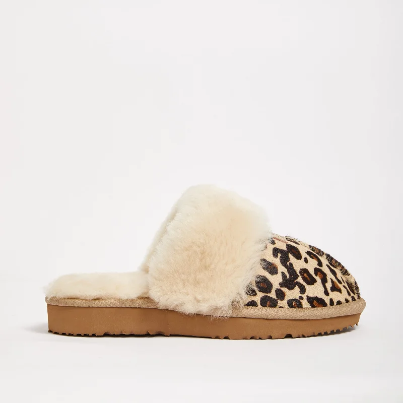 Plush Footwear Women's Designer Slipper Baby Leopard