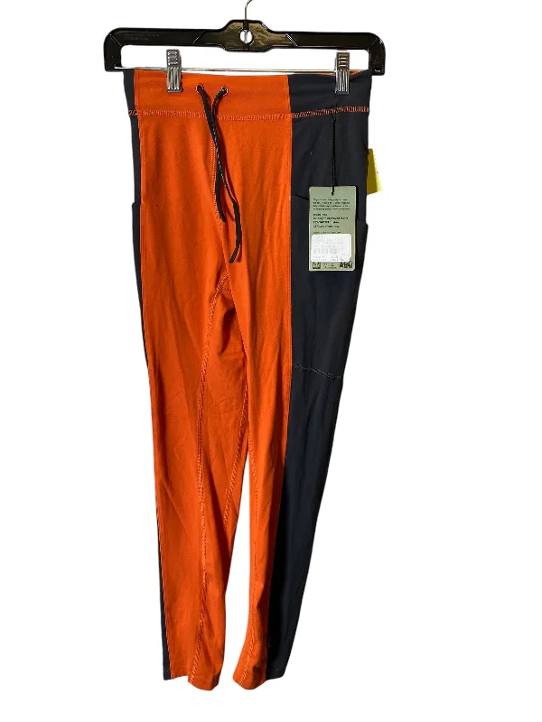Cool Wearables Athletic Leggings By Cmc In Black & Orange, Size: S