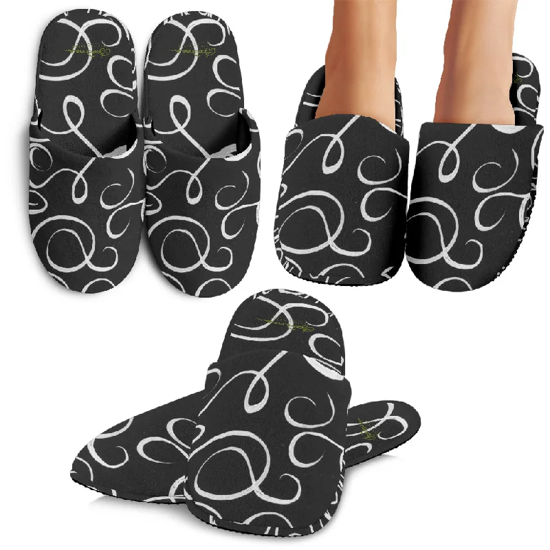 Eco-Friendly Footwear B&W Squiggles Slipper