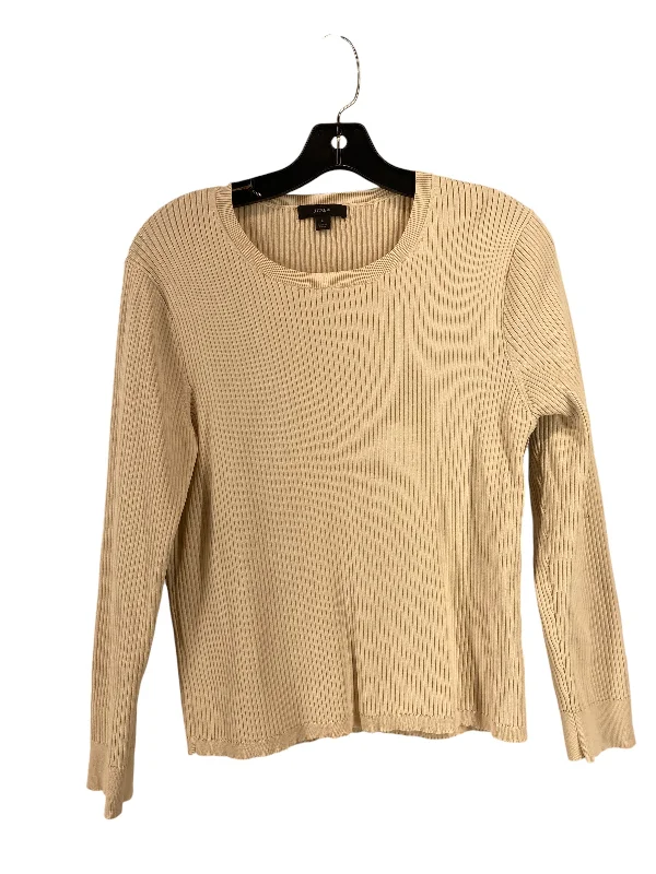 Sporty Jackets Top Long Sleeve By J. Crew In Cream, Size: L