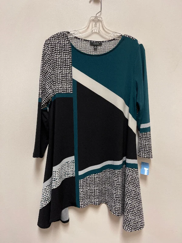 Outdoor Outfits Tunic Long Sleeve By Alfani In Teal, Size: M