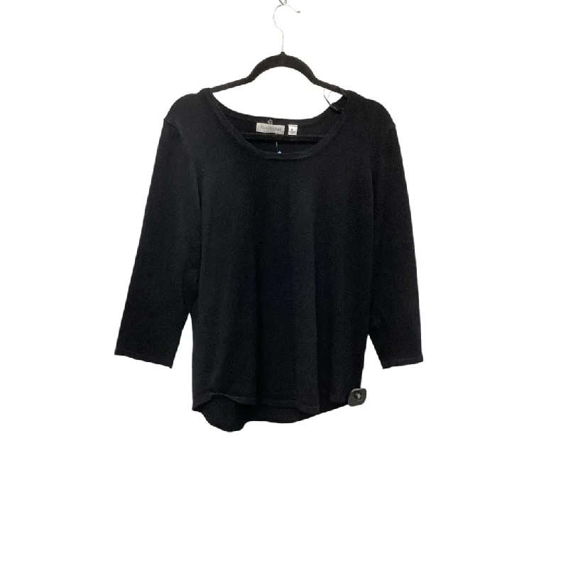 Versatile Pants Top Long Sleeve By Kim Rogers In Black, Size: Xl