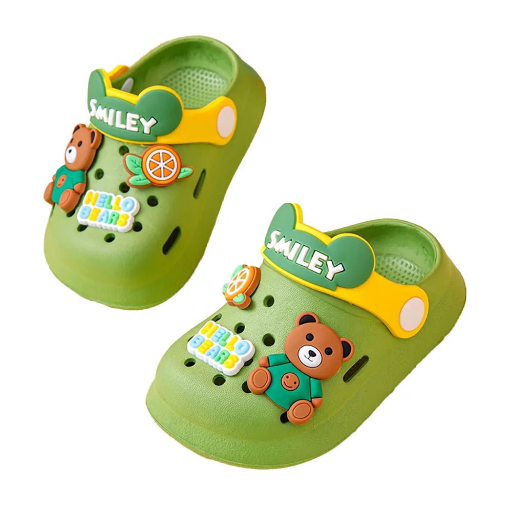 Urban Sneakers Green & Yellow Bear, Slip on Clogs, Summer/Monsoon/ Beach Footwear for Toddlers and Kids, Unisex Urban Sneakers Green & Yellow Bear, Slip on Clogs, Summer/Monsoon/ Beach Footwear for Toddlers and Kids, Unisex