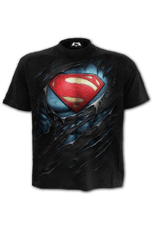 Easygoing Look Superman - Ripped - T-Shirt Black