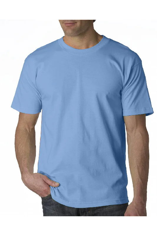 Simple Wardrobe Bayside Mens USA Made Short Sleeve Crewneck T-Shirt - Carolina Blue