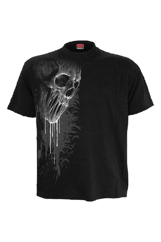 Comfy Hoodies Bat Curse - Front Print T-Shirt Black