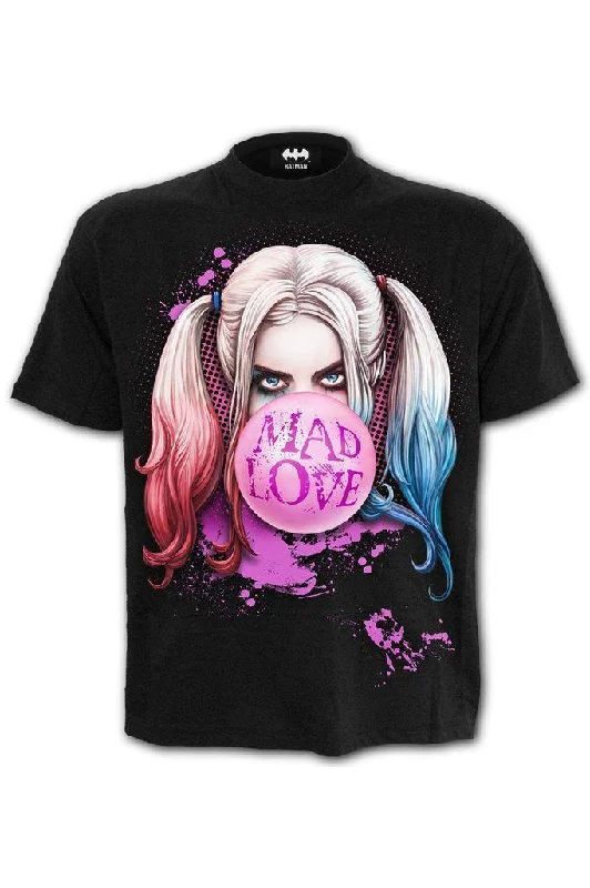 Casual Looks Harley Quinn - Mad Love - Front Print T-Shirt Black