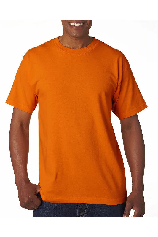 Urban Essentials Bayside Mens USA Made Short Sleeve Crewneck T-Shirt - Bright Orange