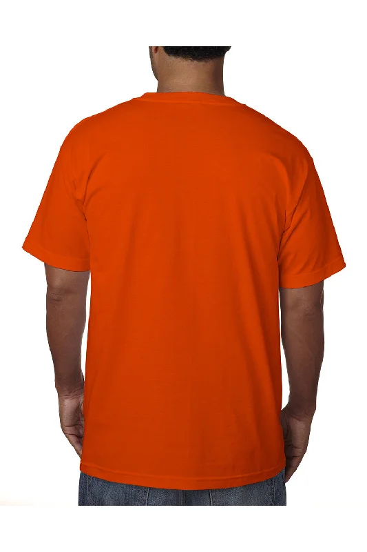 Functional Layers Bayside Mens USA Made Short Sleeve Crewneck T-Shirt w/ Pocket - Bright Orange - Closeout
