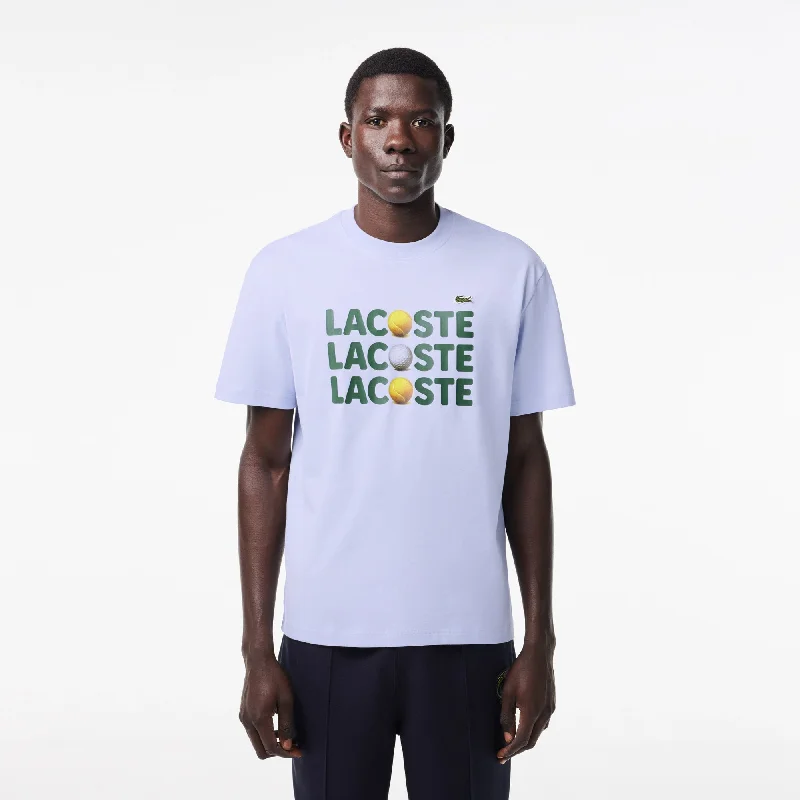 Sport Chic Lacoste Men's Heavy Cotton Tennis Ball Print T-Shirt
